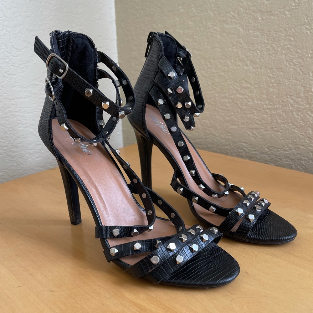 Studded Black Heels